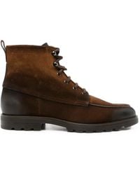 Santoni - Bottes À Lacets En Daim À Empiècements - Lyst