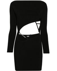 Gcds - Asymmetric Fine-Ribbed Minidress - Lyst