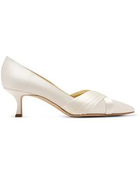 Manolo Blahnik - Vieralo Crossover-Strap Pointed-Toe Pumps - Lyst
