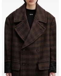 MM6 by Maison Margiela - Double-Breasted Checked Coat - Lyst