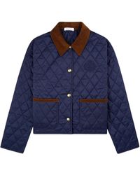 Sporty & Rich - Quilted Corduroy-Collar Puffer Jacket - Lyst
