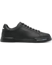 Dolce & Gabbana - ブラック Portofino ナッパカーフスキン スニーカー - Lyst