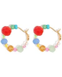 Bimba Y Lola クリスタル フープピアス メタリック | Lyst