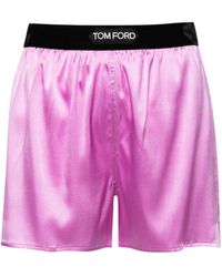 Tom Ford - Satin Boxers With Logo Patch - Lyst