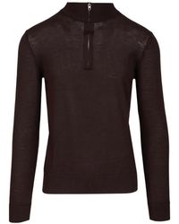 Al Duca d'Aosta - Zip-Fastening Knitted Sweater - Lyst