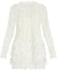 LoveShackFancy - Alouetta Mini-Jurk Verfraaid Met Kant - Lyst
