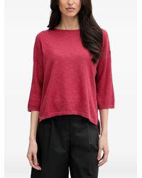 Benetton - Herringbone-Knit Three-Quarter-Sleeve Sweater - Lyst