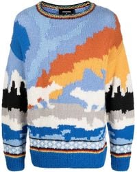 DSquared² - ディースクエアード インターシャ セーター - Lyst