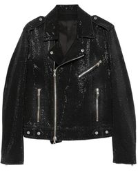 Balmain - Chaqueta Biker Con Motivo De Lunares De Vidrio - Lyst