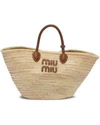 Miu Miu - Palmetto Basket Tote Bag - Lyst