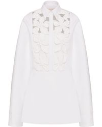 Valentino Garavani - Floral-embroidery Cotton Shirt Dress - Lyst