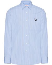 Valentino Garavani - V-detail Cotton Shirt - Lyst