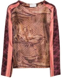 Pierre Louis Mascia - Abstract-pattern Print Silk T-shirt - Lyst