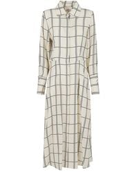 CRI.DA - Check-Pattern Midi Shirt Dress - Lyst