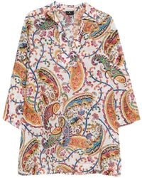 Etro - V-Neck Paisley Print Shirt - Lyst