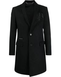 Philipp Plein - Embroidered-Logo Single-Breasted Coat - Lyst