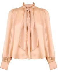 Ulla Johnson - Ornament Tie-Neck Blouse - Lyst