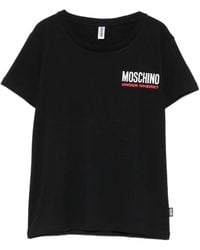 Moschino - Camiseta De Algodón Con Logo Estampado - Lyst