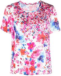 Liu Jo - T-Shirt mit Blumen-Print - Lyst