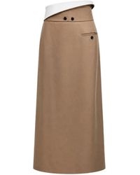 Carven - Fold-Over Waist Slit-Detail Maxi Skirt - Lyst