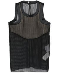 Sacai - Striped Sleeveless Top - Lyst