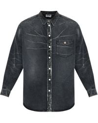 Moschino - Logo-Patch Denim Shirt - Lyst