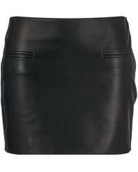 Ferragamo - Welt Pockets Leather Miniskirt - Lyst