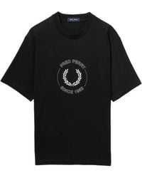 Fred Perry - T-Shirt À Logo Imprimé - Lyst
