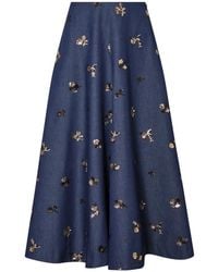 Altuzarra - Jupe Fleurie À Ornements De Sequins - Lyst