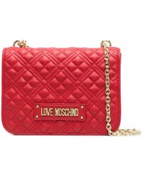 Love Moschino - Bolso de hombro acolchado con placa del logo - Lyst