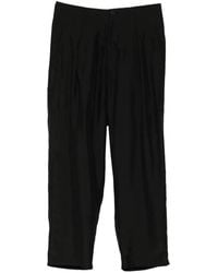 Yohji Yamamoto - Tucked Silk Trousers - Lyst
