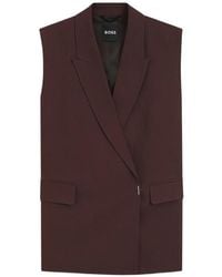 BOSS - Double-Breasted Sleeveless Waistcoat - Lyst