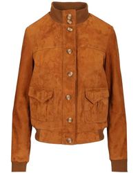 Blusotto - Suede Bomber Jacket - Lyst
