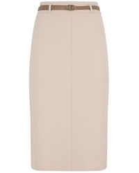 Peserico - Midi-Rok Met Ceintuur - Lyst