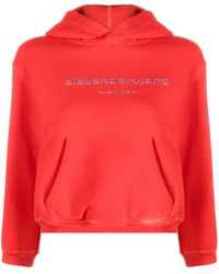 Alexander Wang - Glitter Logo-print Cotton Hoodie - Lyst