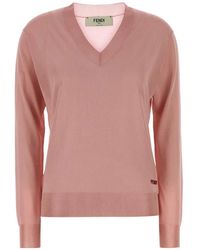 Fendi - Jersey Con Cuello En V - Lyst