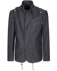 Sacai - Suède Katoenen Jack Met Capuchon - Lyst