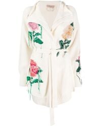 Twinset - Floral Intarsia-Knit Cardigan - Lyst