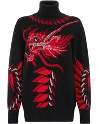Roberto Cavalli - Dragon-Motif Turtleneck Sweater - Lyst