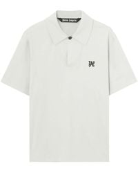 Palm Angels - Monogram-embroidered Cotton Polo Shirt - Lyst