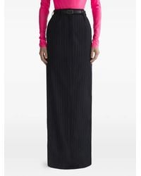 Mugler - Jupe Fendue À Fines Rayures - Lyst
