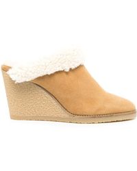 Isabel Marant - Shearling Wedge Mules - Lyst