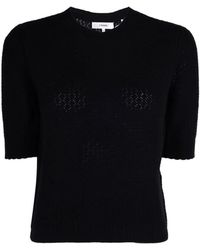 FRAME - Gathered Honeycomb-Knit Sweater - Lyst