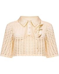 PATBO - Selene Mesh Crop Top - Lyst