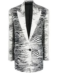 The Attico - Zebra-print Single-breasted Blazer - Lyst