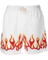 Palm Angels - Flame-print Swimming Trunks - Lyst