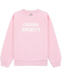 Sporty & Rich - Jadore Flocked-Logo Sweatshirt - Lyst