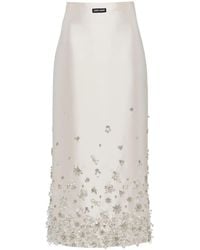 Miu Miu - Floral-Embellished Midi Skirt - Lyst