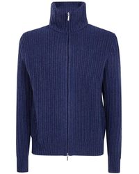 Barba Napoli - Cardigan En Maille Côtelée À Zip - Lyst
