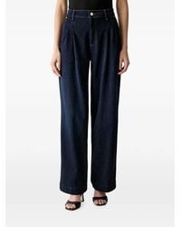 Guess - Pleated Wide-Leg Jeans - Lyst